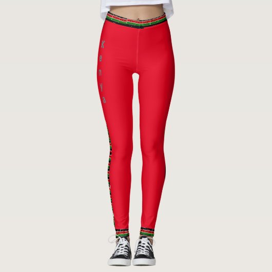 Creëer je eigen Kenia Athletic Sports Runner Leggings (Voorkant)