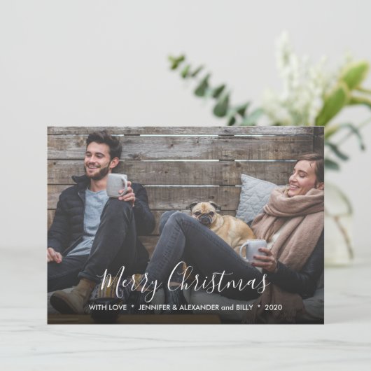 Creëer je eigen kerstfotokaart voor Merry Feestdagenkaart (Staand voorkant)