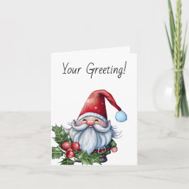 Creëer je eigen kerstgnoom feestdagen kaart