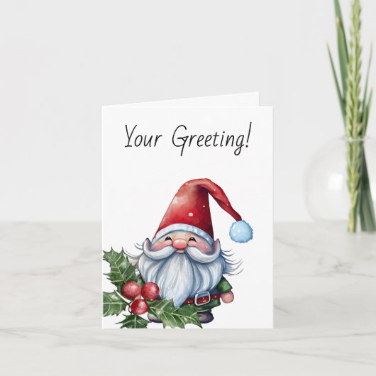 Creëer je eigen kerstgnoom feestdagen kaart (Voorkant)