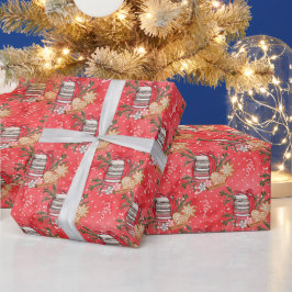 Creëer Je eigen kersttraktaties rood Cadeaupapier