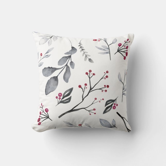 Creëer Je eigen kleur Verander Rood & Grijs Holly Kussen (Voorkant)