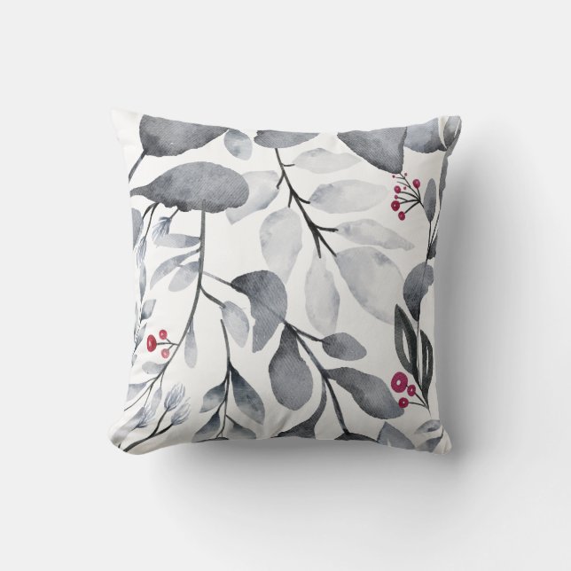 Creëer Je eigen kleur Verander Zwart & Rood Holly Kussen (Voorkant)