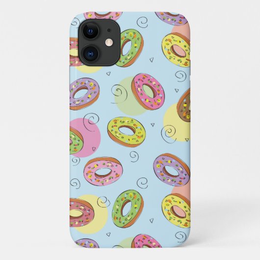 Creëer je eigen  kleurrijke donuts Blauw Case-Mate iPhone Case (Achterkant)