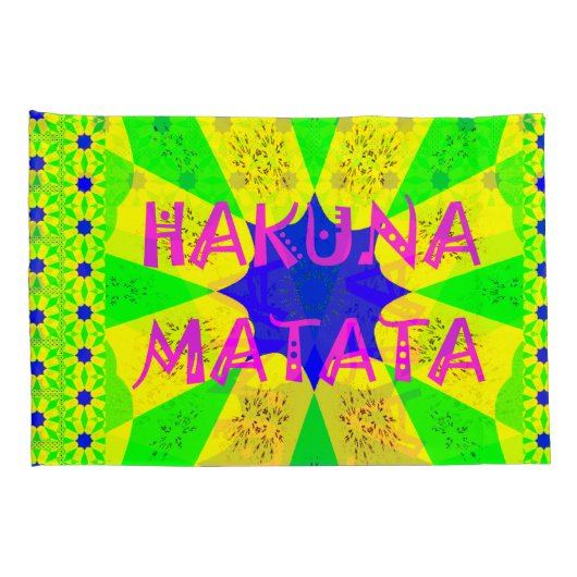 Creëer Je eigen kleurrijke Hakuna Matata  Kussensloop (Achterkant-Rechts)