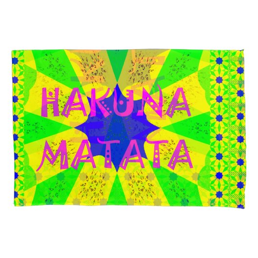 Creëer Je eigen kleurrijke Hakuna Matata  Kussensloop (Voorkant-Links)