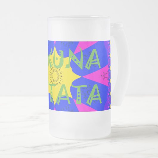 Creëer Je eigen kleurrijke Hakuna Matata  Matglas Bierpul (Voorkant rechts)