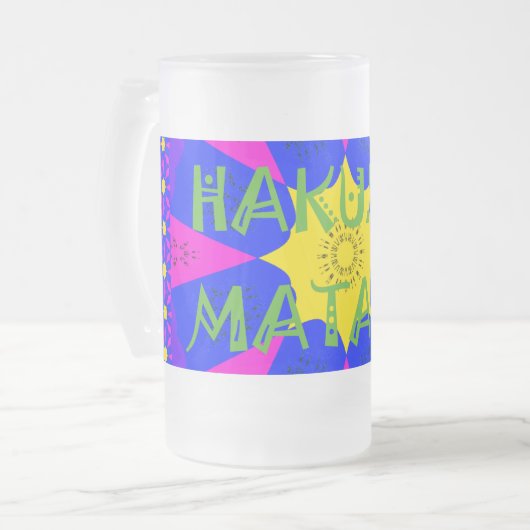 Creëer Je eigen kleurrijke Hakuna Matata  Matglas Bierpul (Voorkant links)