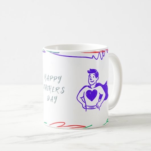 Creëer je eigen kleurrijke speelse Vaderdag Mok (Voorkant rechts)