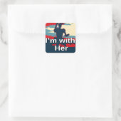 Creëer je eigen kleurrijke verandering die ik met vierkante sticker (Tas)