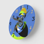 Creëer je eigen kleurrijke vrouw van kleuren ronde klok (Hoek)