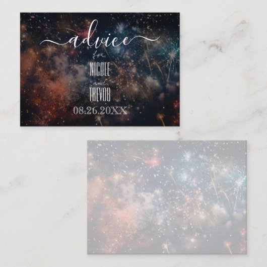 Creëer je eigen kleurrijke vuurwerk advieskaart (Voorkant / Achterkant)