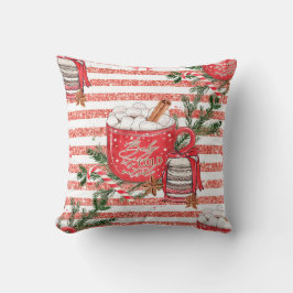 Creëer je eigen koude buiten cacao rode strepen kussen