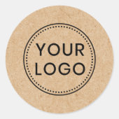 Creëer je eigen Kraft paper bekijk aangepaste logo Ronde Sticker (Voorkant)