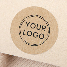Creëer je eigen Kraft paper bekijk aangepaste logo Ronde Sticker