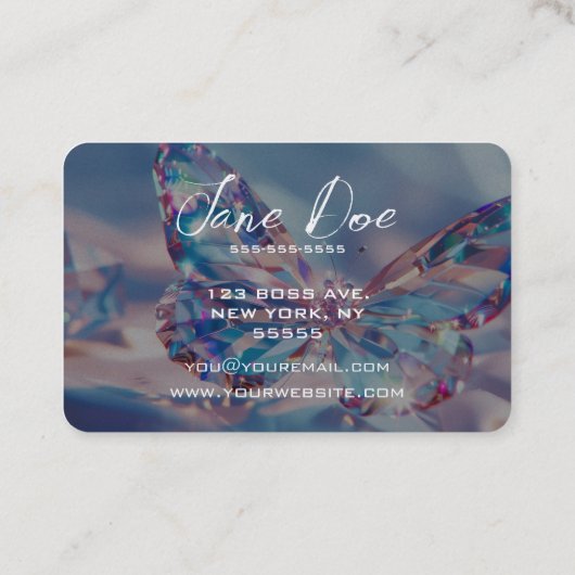 Creëer je eigen kristallen vlinder visitekaartje (Achterkant)