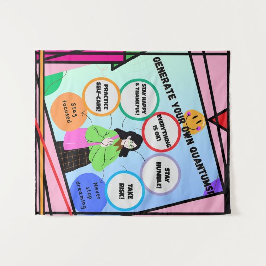 CREËER JE EIGEN KWANTUMS! Zielentherapie. Wandkleed (Voorkant (horizontaal))