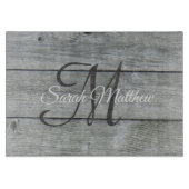 Creëer je eigen landnaam Roestland monogramme Snijplank (Voorkant)