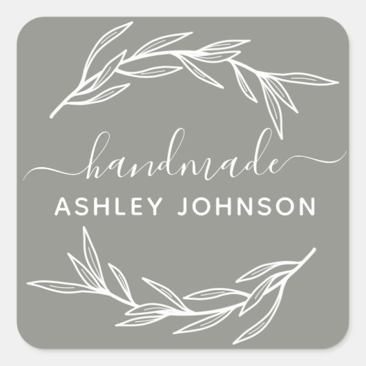 Creëer Je eigen Laurel Leaves Vierkante Sticker (Voorkant)