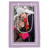 Creëer je eigen lavendel kerstvakantie foto medium cadeauzakje (Achterkant)