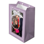 Creëer je eigen lavendel kerstvakantie foto medium cadeauzakje (Achterkant Gekanteld)