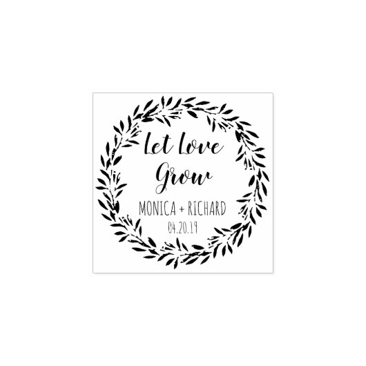 Creëer Je eigen liefde groeit kalligrafie bruiloft Rubberstempel (Afrduk)