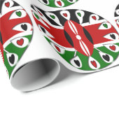 Creëer Je eigen liefdekleurige Kenia Hearts Cadeaupapier (Rol Hoek)