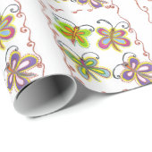 Creëer Je eigen liefkleurige meisjesvlinder Cadeaupapier (Rol Hoek)