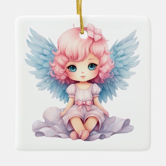 Creëer je eigen lieve kerstengel keramisch ornament (Voorkant)