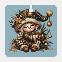 Creëer je eigen lieve magische kerstgnoom metalen ornament