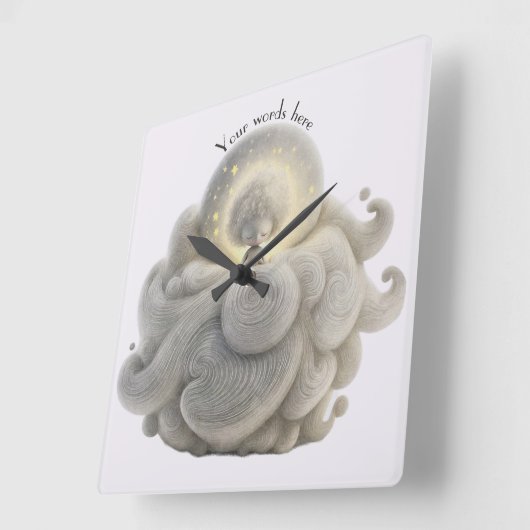 Creëer Je eigen lieve Mari Moon in Clouds Vierkante Klok (Hoek)