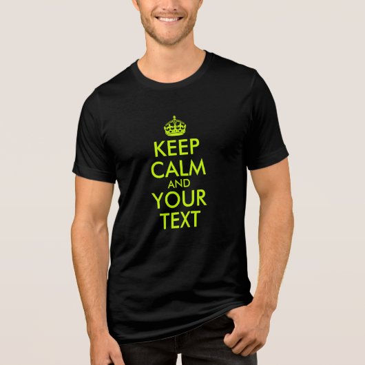 Creëer je eigen Limoen Blijf kalm Tri-Blend Shirt (Voorkant)