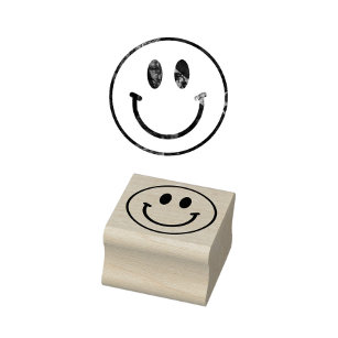 Creëer je eigen logo schattige glimlach emoji rubberstempel