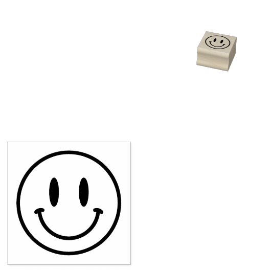 Creëer je eigen logo schattige glimlach emoji rubberstempel (Gestempeld)
