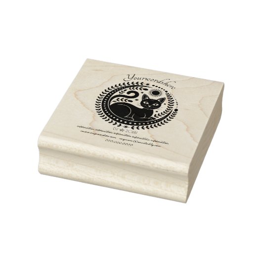 Creëer Je Eigen Loungende Hemelse Zwarte Kat Rubberstempel (Stempel)
