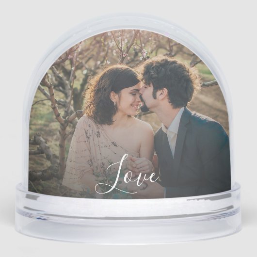 Creëer je eigen Love script paar foto Sneeuwbol (Voorkant)