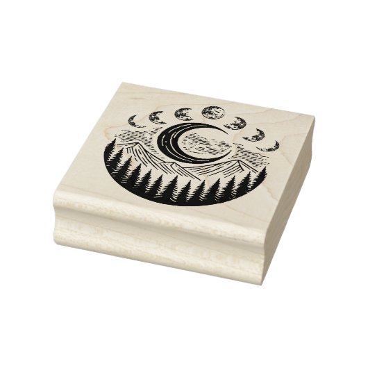Creëer je eigen maanfasen landschap rubberstempel (Stempel)