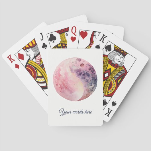 Creëer Je Eigen Maanliefdesmagie Roze Maan Pokerkaarten (Achterkant)
