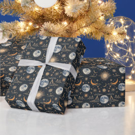 Creëer Je eigen Maanwolkenkrabbers Celestial Cadeaupapier