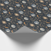 Creëer Je eigen Maanwolkenkrabbers Celestial Cadeaupapier (Hoek)