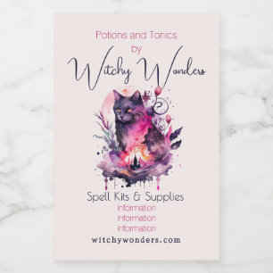 Creëer Je eigen Magic Black Cat Apothecary Voedselcontainer Etiket