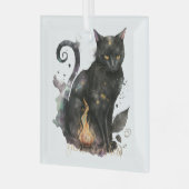 Creëer Je eigen Magic Black Cat Glas Ornament (Voorkant links)