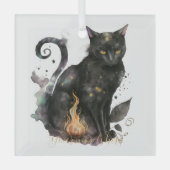 Creëer Je eigen Magic Black Cat Glas Ornament (Voorkant)