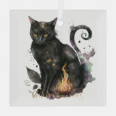 Creëer Je eigen Magic Black Cat Glas Ornament (Achterkant)