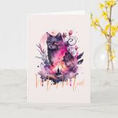 Creëer Je eigen Magic Black Cat Kaart (Gele Bloem)