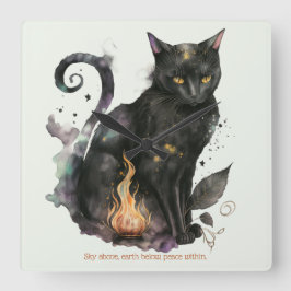 Creëer Je eigen Magic Black Cat Vierkante Klok