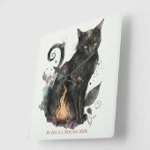 Creëer Je eigen Magic Black Cat Vierkante Klok (Hoek)