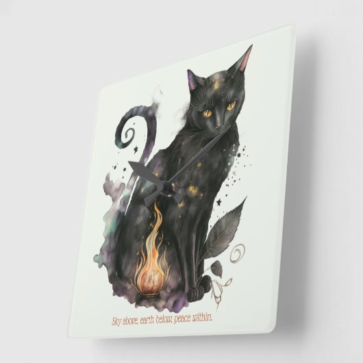 Creëer Je eigen Magic Black Cat Vierkante Klok (Hoek)