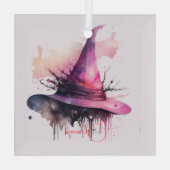 Creëer Je eigen Magic Witch Pet Glas Ornament (Achterkant)