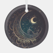 Creëer Je eigen magische gouden filigraan maan Glas Ornament (Voorkant)